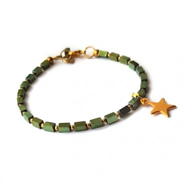 Armband | Hematite Star | groen